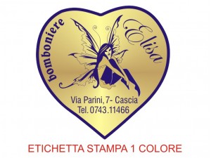 Etichette adesive per bomboniere e confetterie (mm 43x43)  (cod.48H)